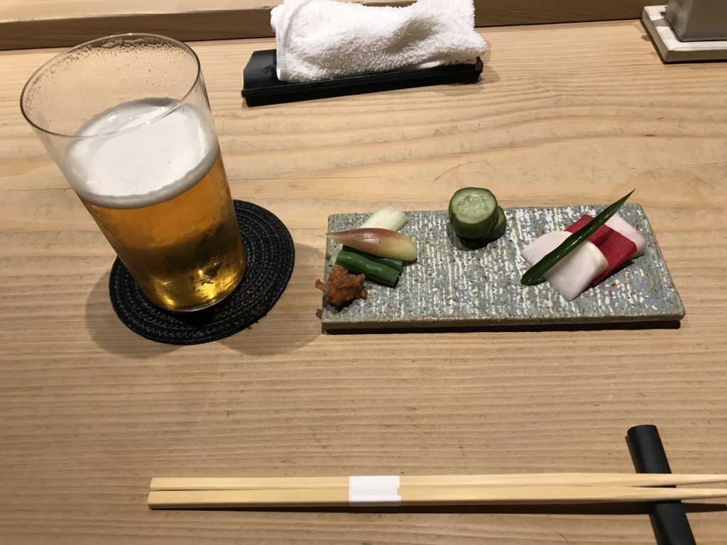 お漬物とビール